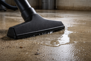 flooded troy mi basement being cleaned