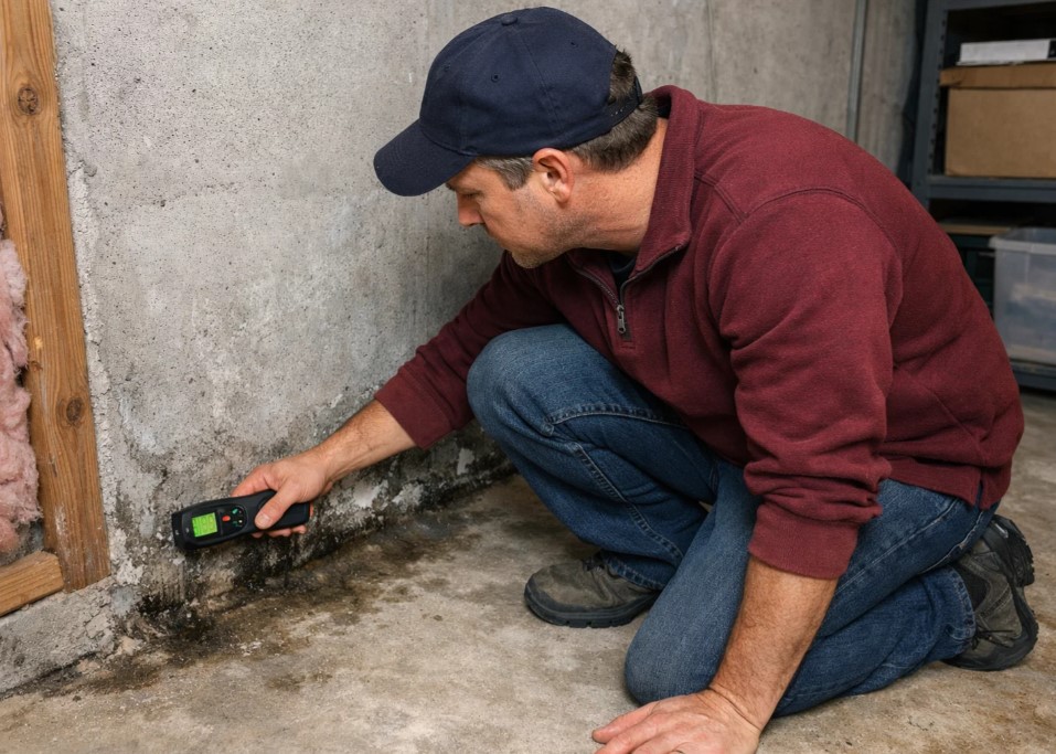 moisture inspection in basement