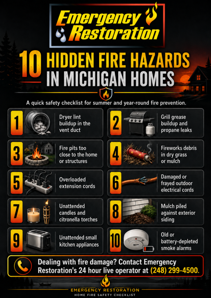 10 Hidden Fire Hazards in Michigan Infographic